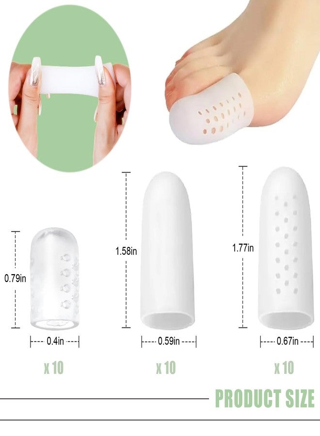 VYNFLICK Silicone Toe Protector: Gel Anti-Friction Breathable Toe Finger Caps 30PCS Toenail Guard Covers for Women Men Foot Bunion, Corn, Blister, Pain, Callu Toenail Sleeve Pads - Image 3